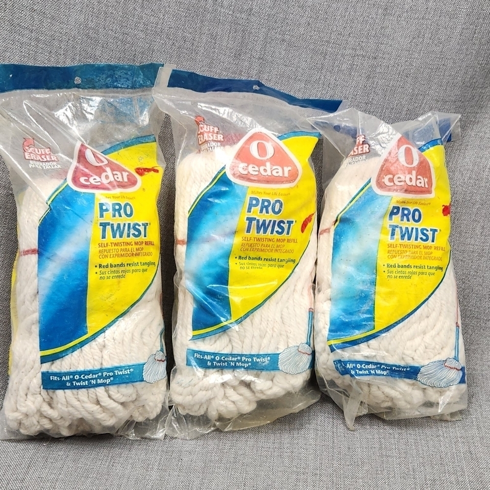 O-Cedar Pro Twist reusable Mop Head Replacements Lot of 3.